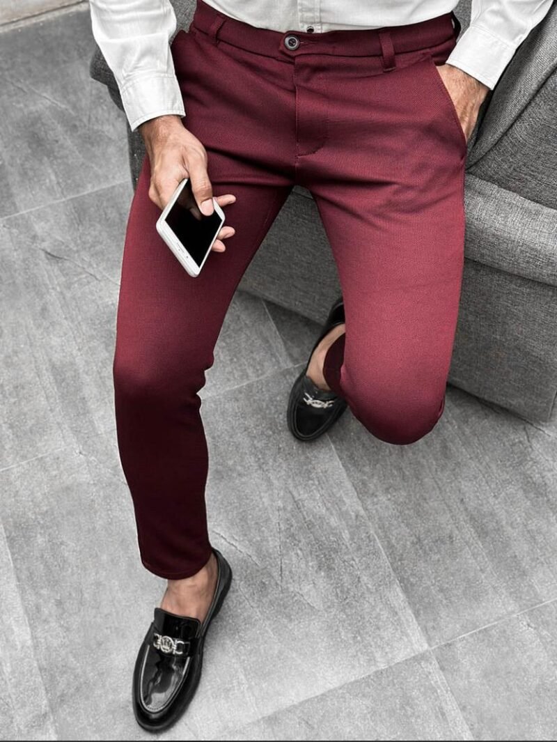 Cotton pant in Maroon